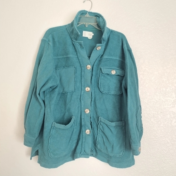 Anthropologie Saturday Sunday Teal Green Shacket Jacket Sz M - Picture 1 of 8